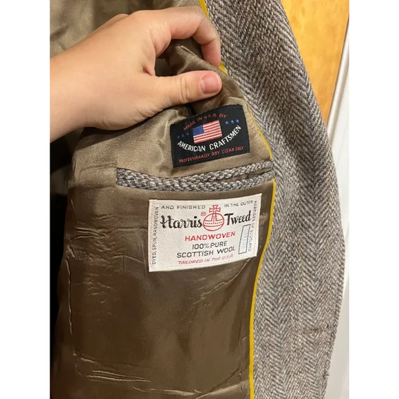 Harris Tweed Brown Blazer - Picture 7 of 12